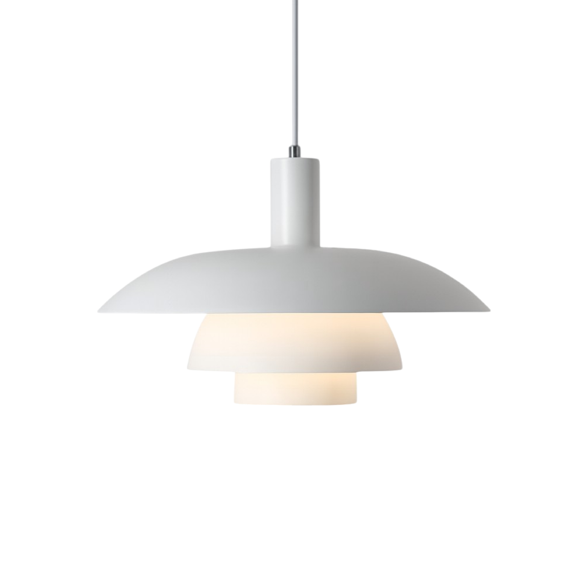 Scandinavian Tiered Cone Pendant Light – Mid-Century Spun Metal, 15.7 Inch, 4 Colors