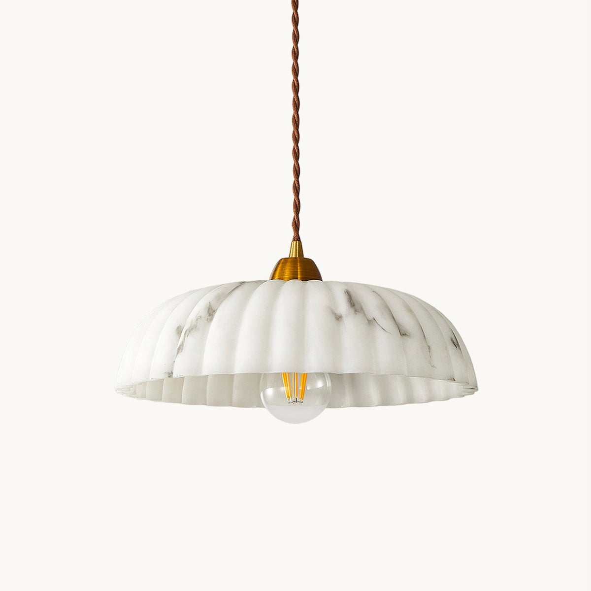 Orielle Organic Pendant Light – Sculptural White Shade, 11.8 Inch