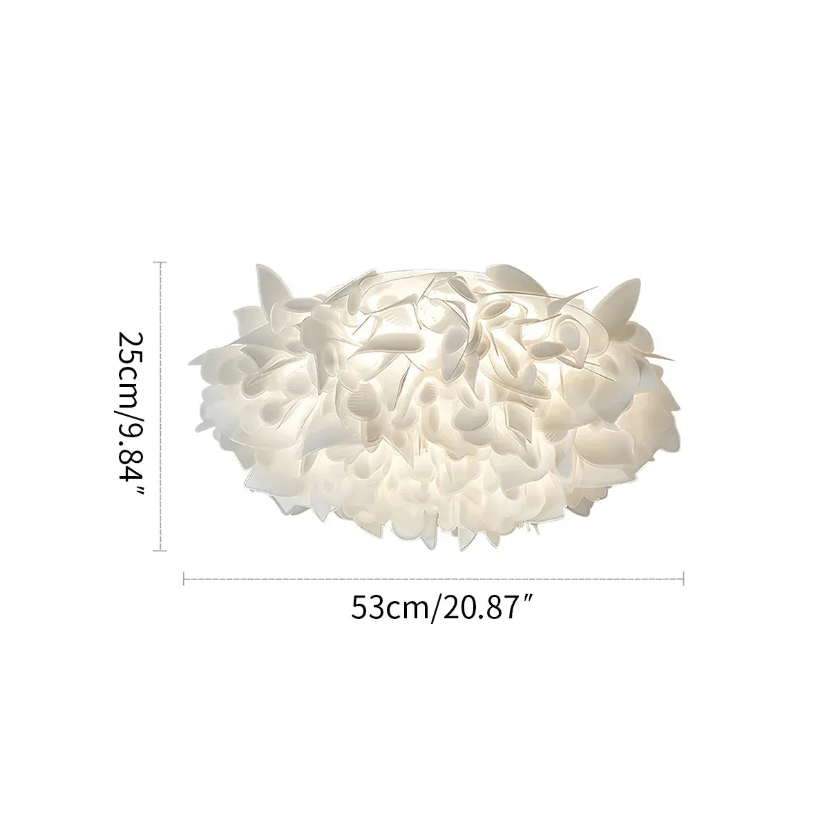 BloomFlush Flower Flush Mount LED Ceiling Light – Dimmable, Remote Control, White, 2 Sizes