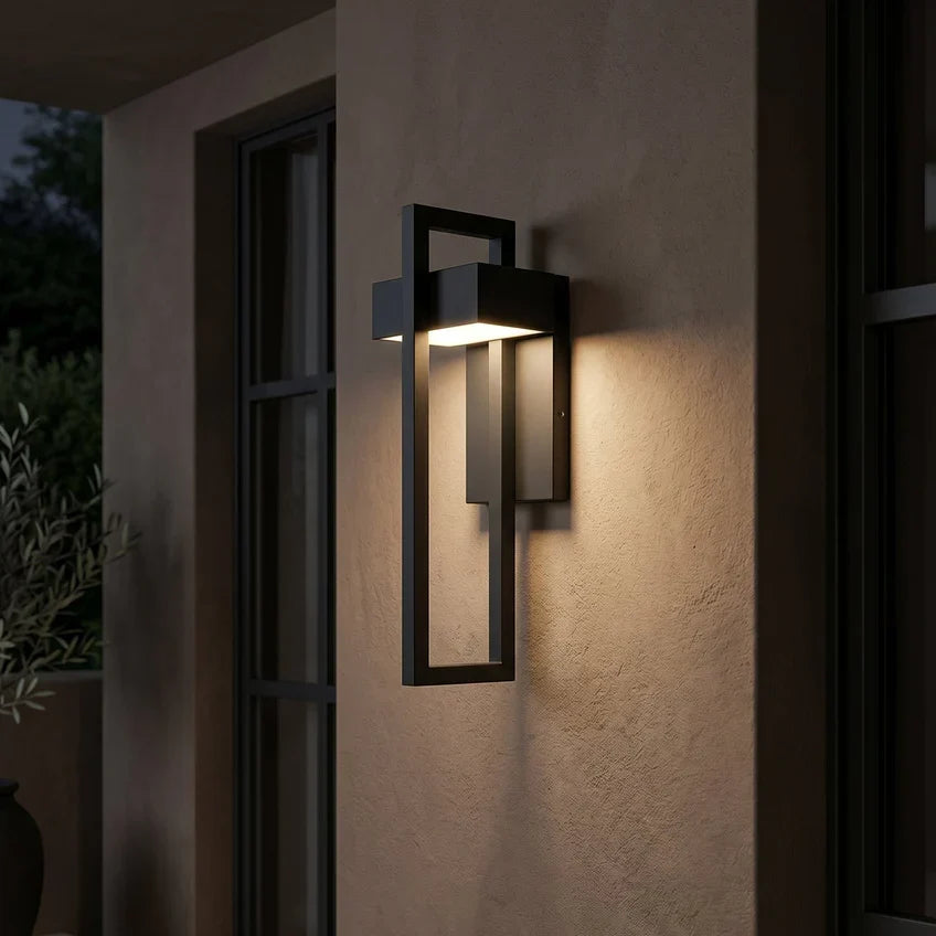 Modern Black Outdoor Wall Sconce – IP65 Waterproof Stainless Steel, Warm or Cool White, 2 Sizes