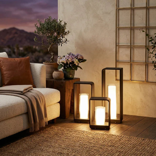 Outdoor LED Path Lantern – Solar or Hardwired, Matte Black Aluminum, 3 Sizes