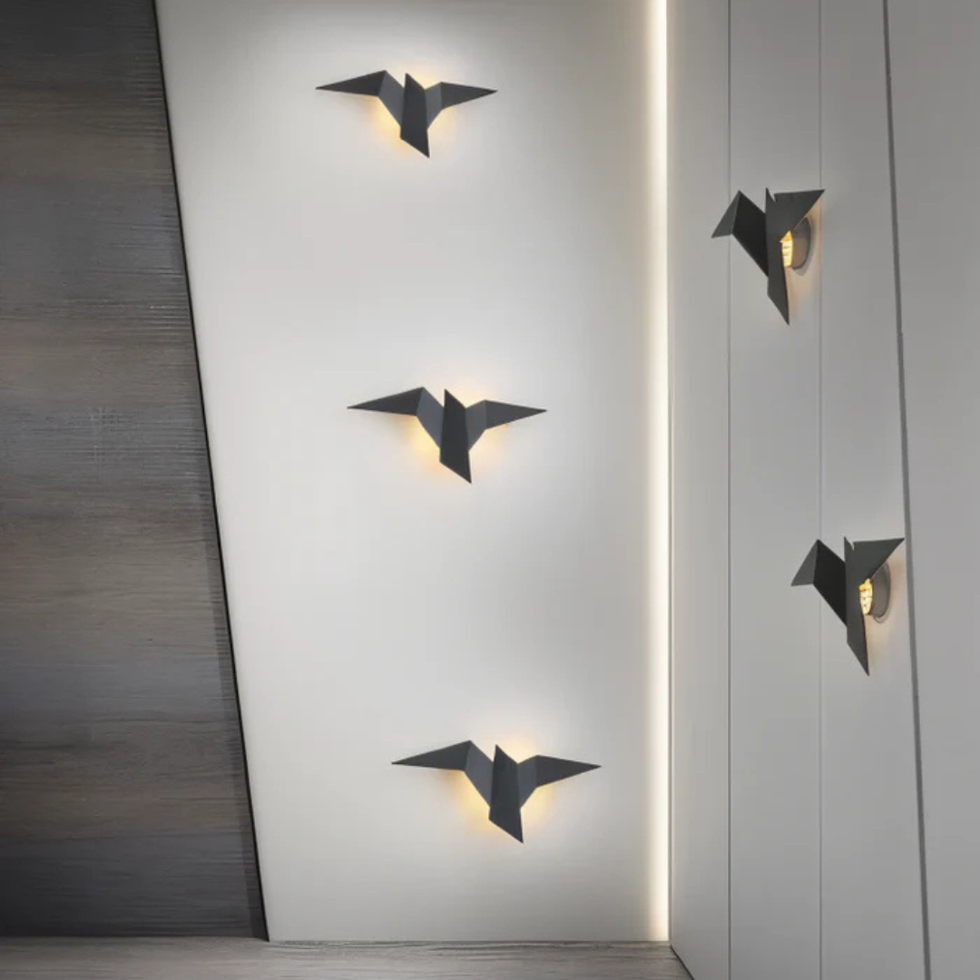 Origami Bird LED Wall Light – Metal, Warm White, Black, Gold or White