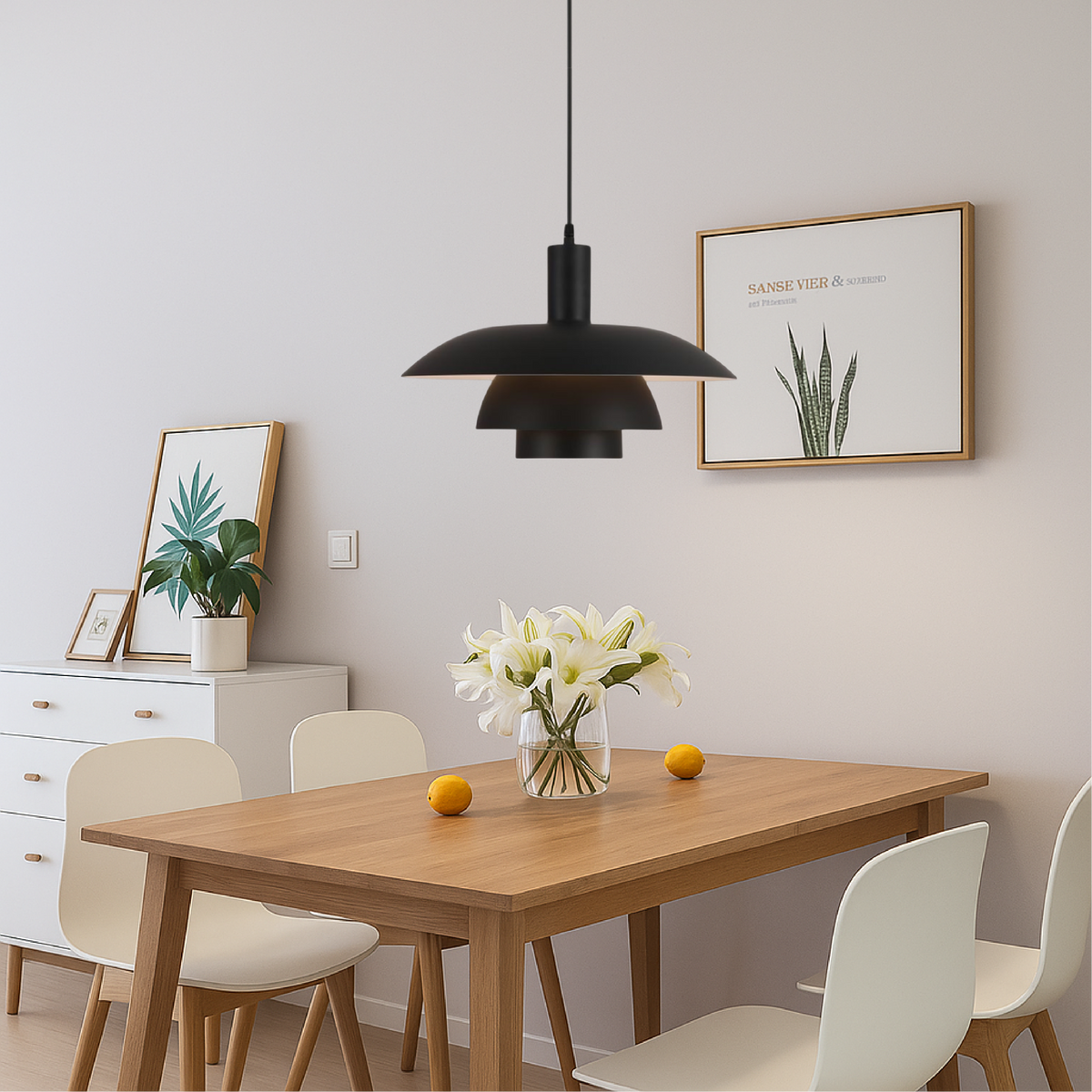 Scandinavian Tiered Cone Pendant Light – Mid-Century Spun Metal, 15.7 Inch, 4 Colors