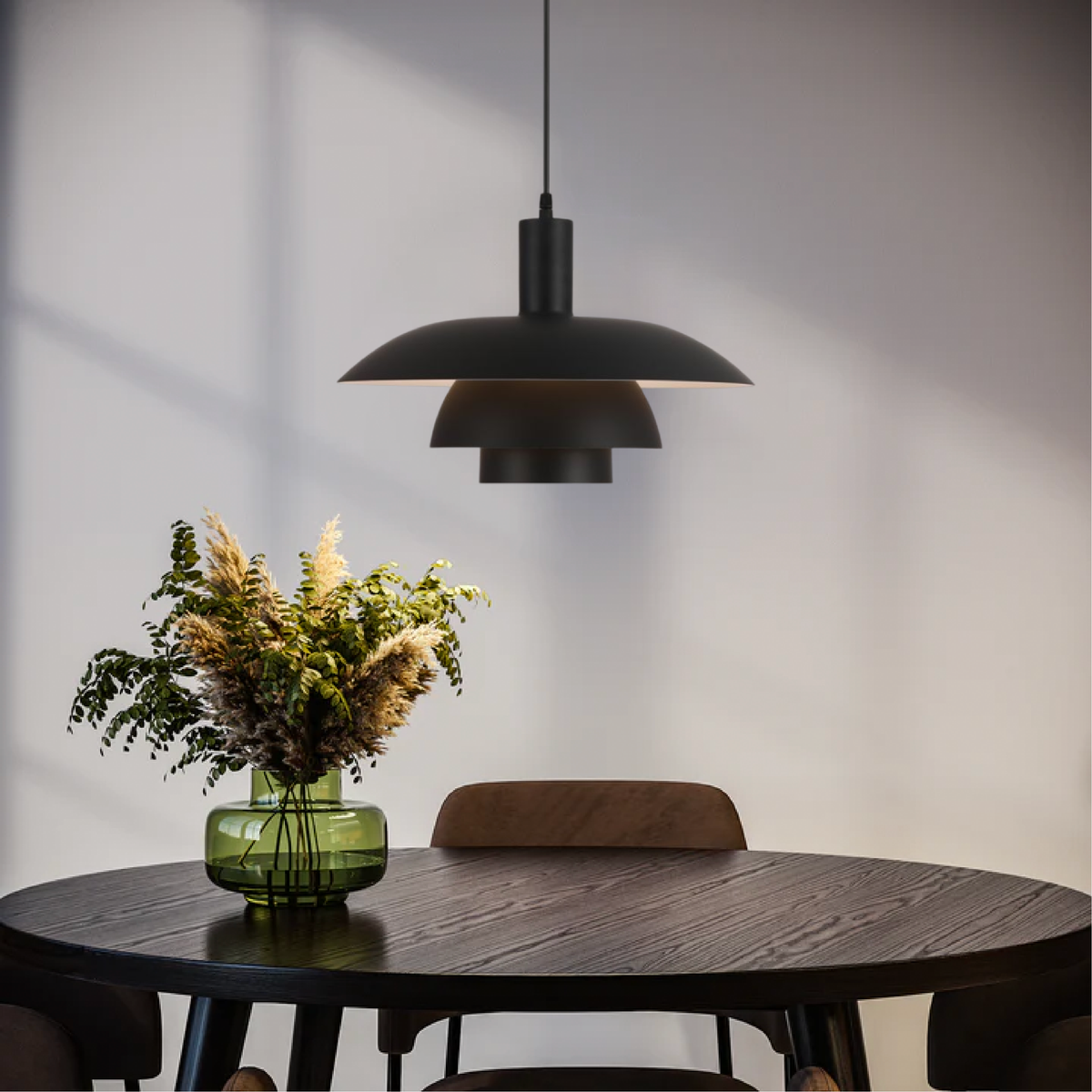 Scandinavian Tiered Cone Pendant Light – Mid-Century Spun Metal, 15.7 Inch, 4 Colors