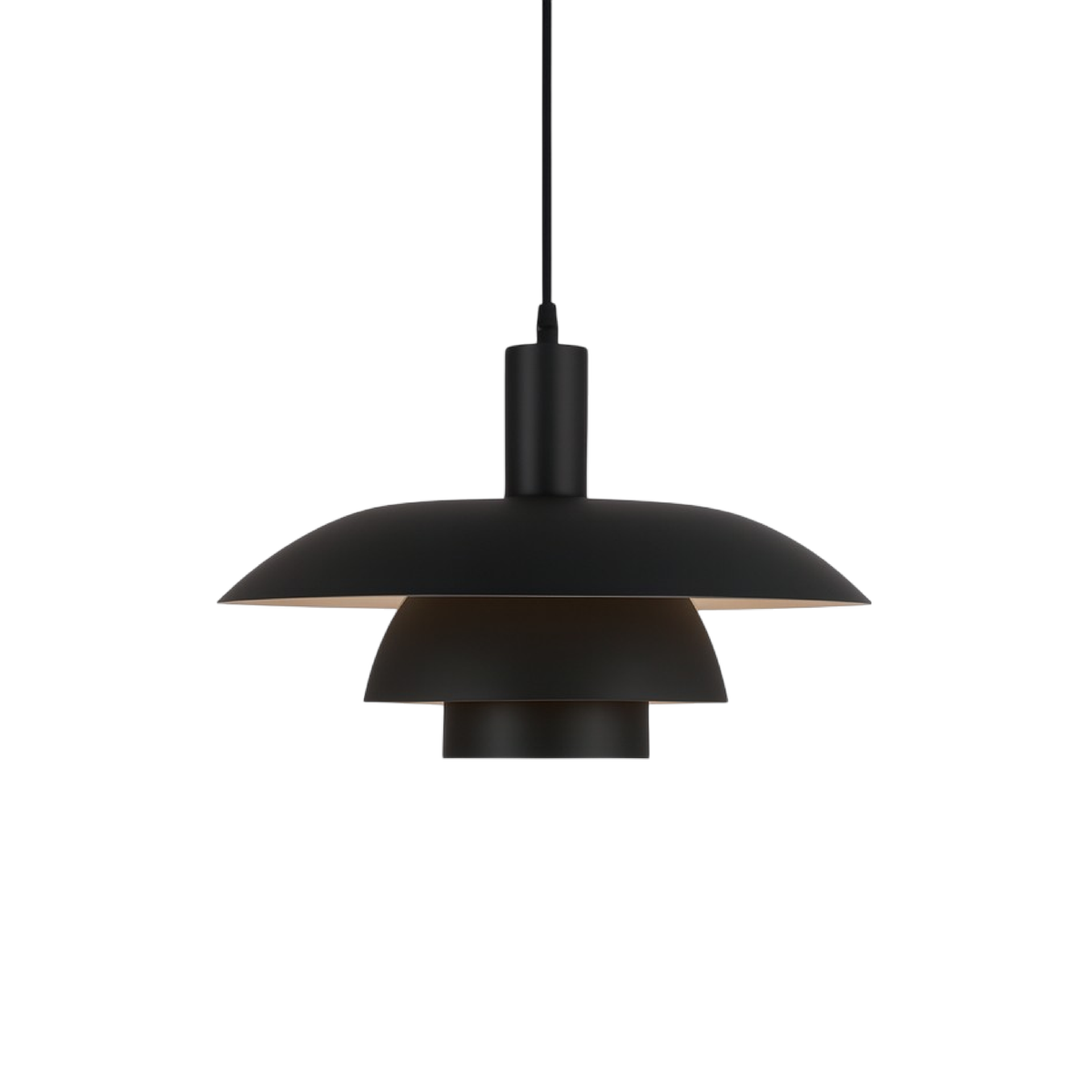 Scandinavian Tiered Cone Pendant Light – Mid-Century Spun Metal, 15.7 Inch, 4 Colors