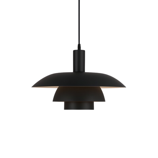 Scandinavian Tiered Cone Pendant Light – Mid-Century Spun Metal, 15.7 Inch, 4 Colors