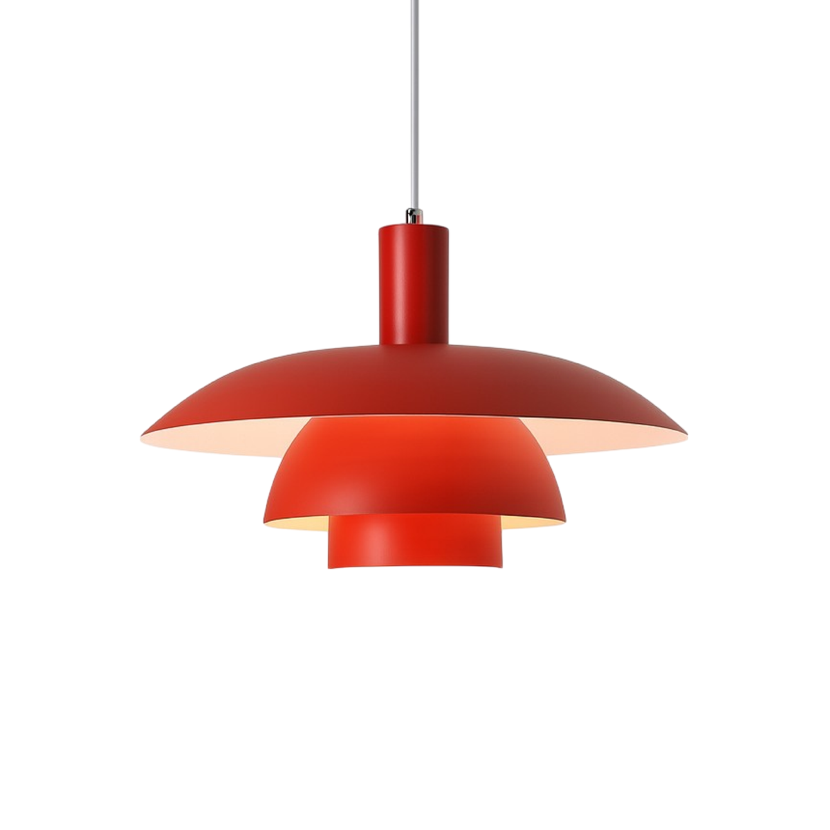 Scandinavian Tiered Cone Pendant Light – Mid-Century Spun Metal, 15.7 Inch, 4 Colors
