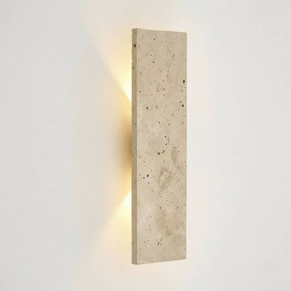 Natural Stone Outdoor LED Wall Sconce – 18W Dimmable, IP65 Waterproof, 2 Sizes