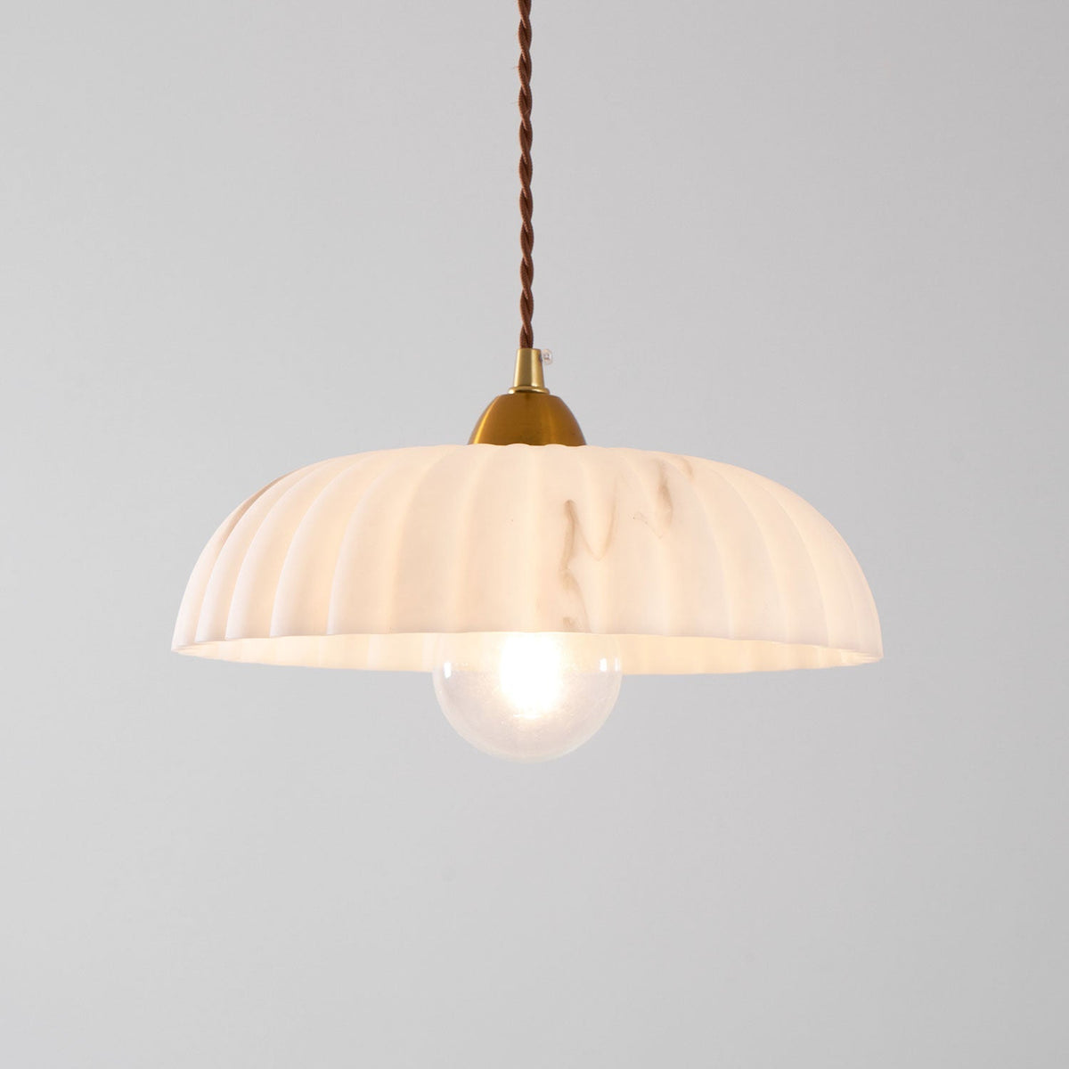 Orielle Organic Pendant Light – Sculptural White Shade, 11.8 Inch
