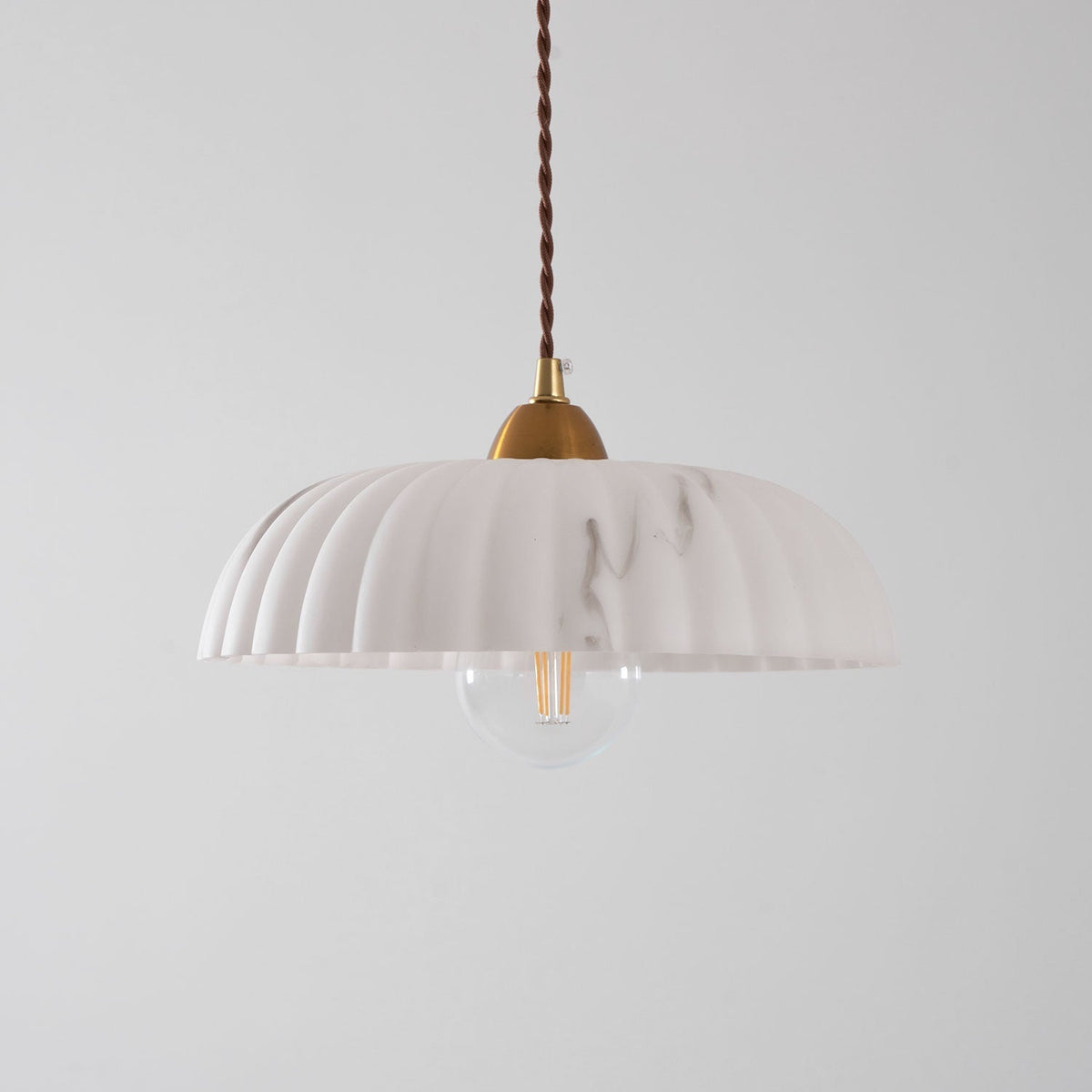 Orielle Organic Pendant Light – Sculptural White Shade, 11.8 Inch