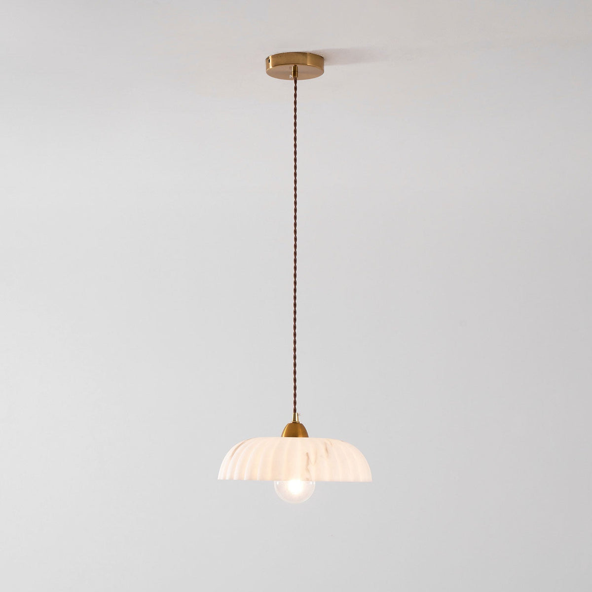 Orielle Organic Pendant Light – Sculptural White Shade, 11.8 Inch