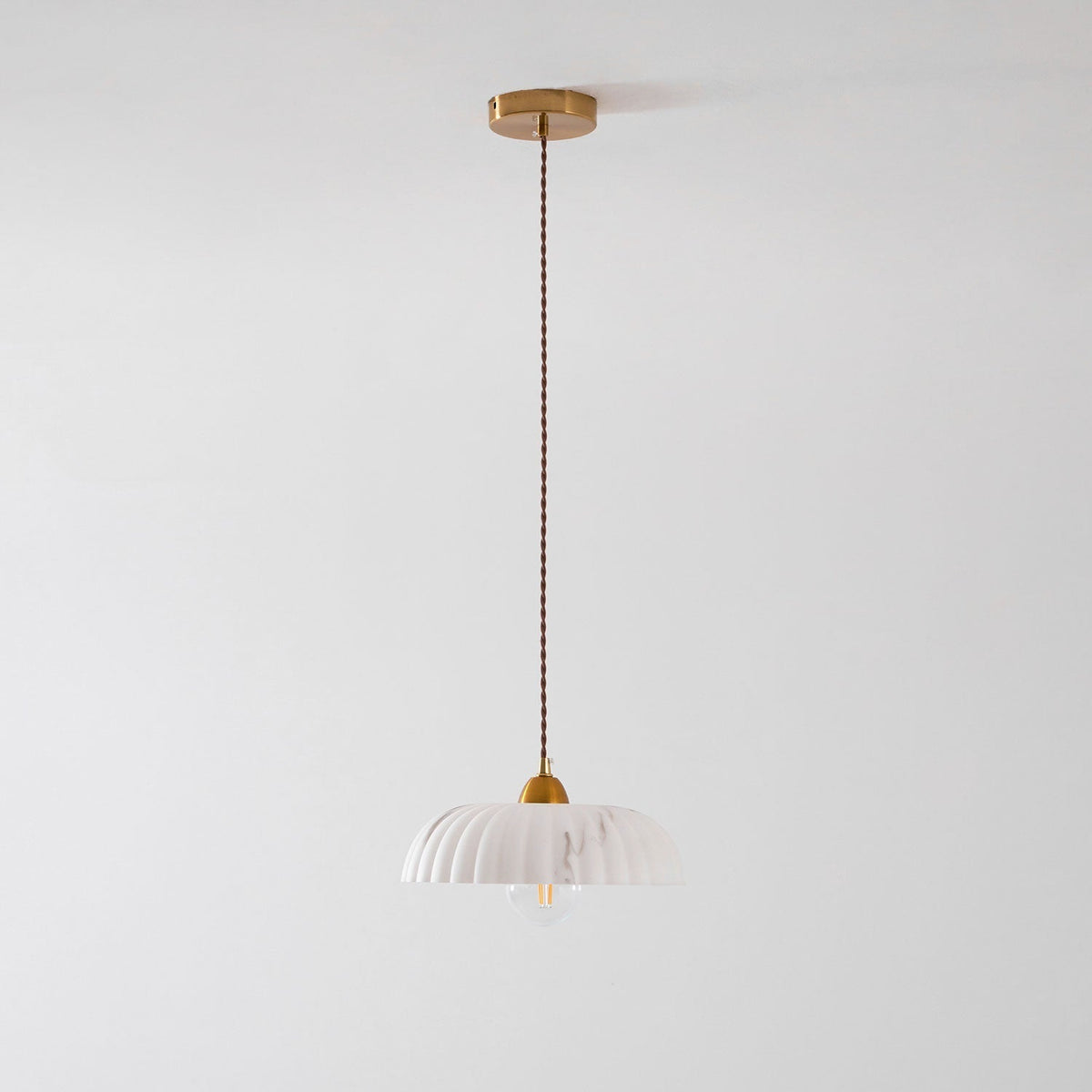 Orielle Organic Pendant Light – Sculptural White Shade, 11.8 Inch