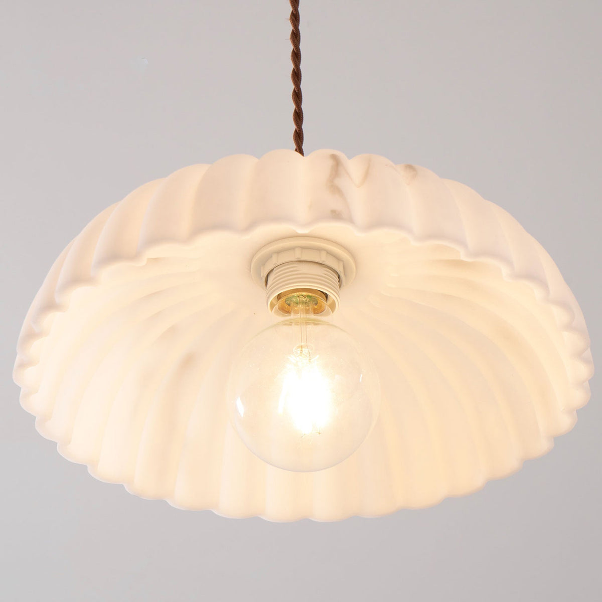 Orielle Organic Pendant Light – Sculptural White Shade, 11.8 Inch