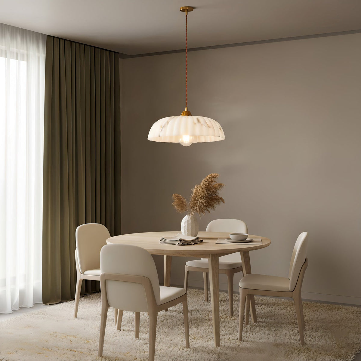 Orielle Organic Pendant Light – Sculptural White Shade, 11.8 Inch