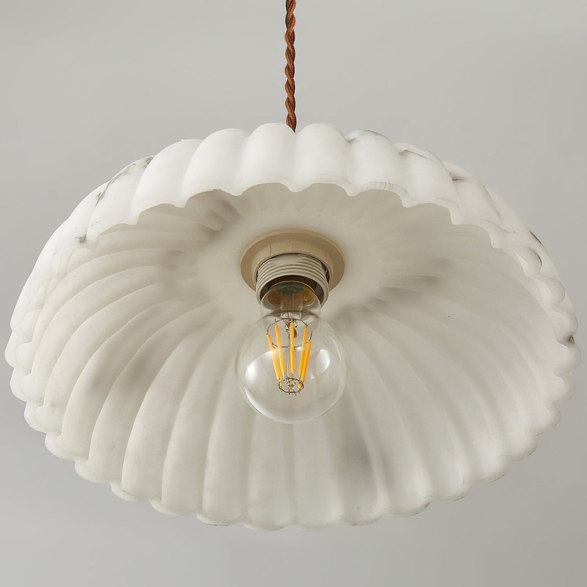 Orielle Organic Pendant Light – Sculptural White Shade, 11.8 Inch