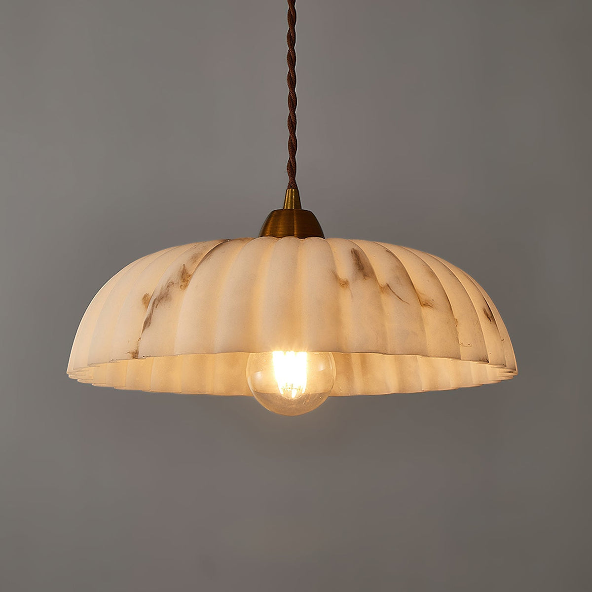 Orielle Organic Pendant Light – Sculptural White Shade, 11.8 Inch
