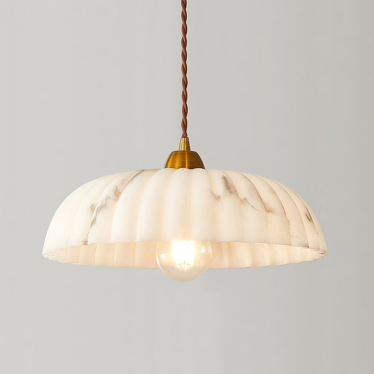 Orielle Organic Pendant Light – Sculptural White Shade, 11.8 Inch