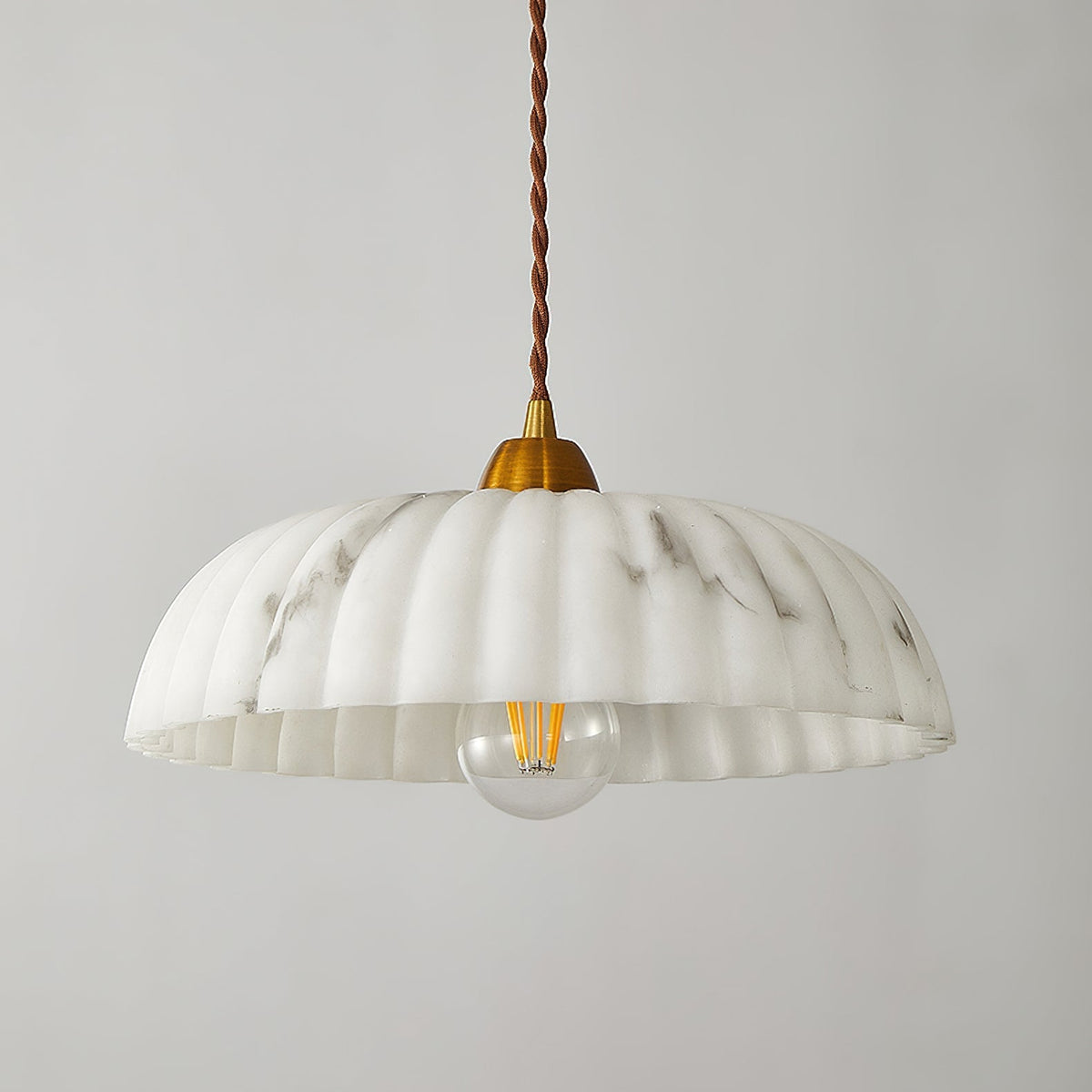 Orielle Organic Pendant Light – Sculptural White Shade, 11.8 Inch