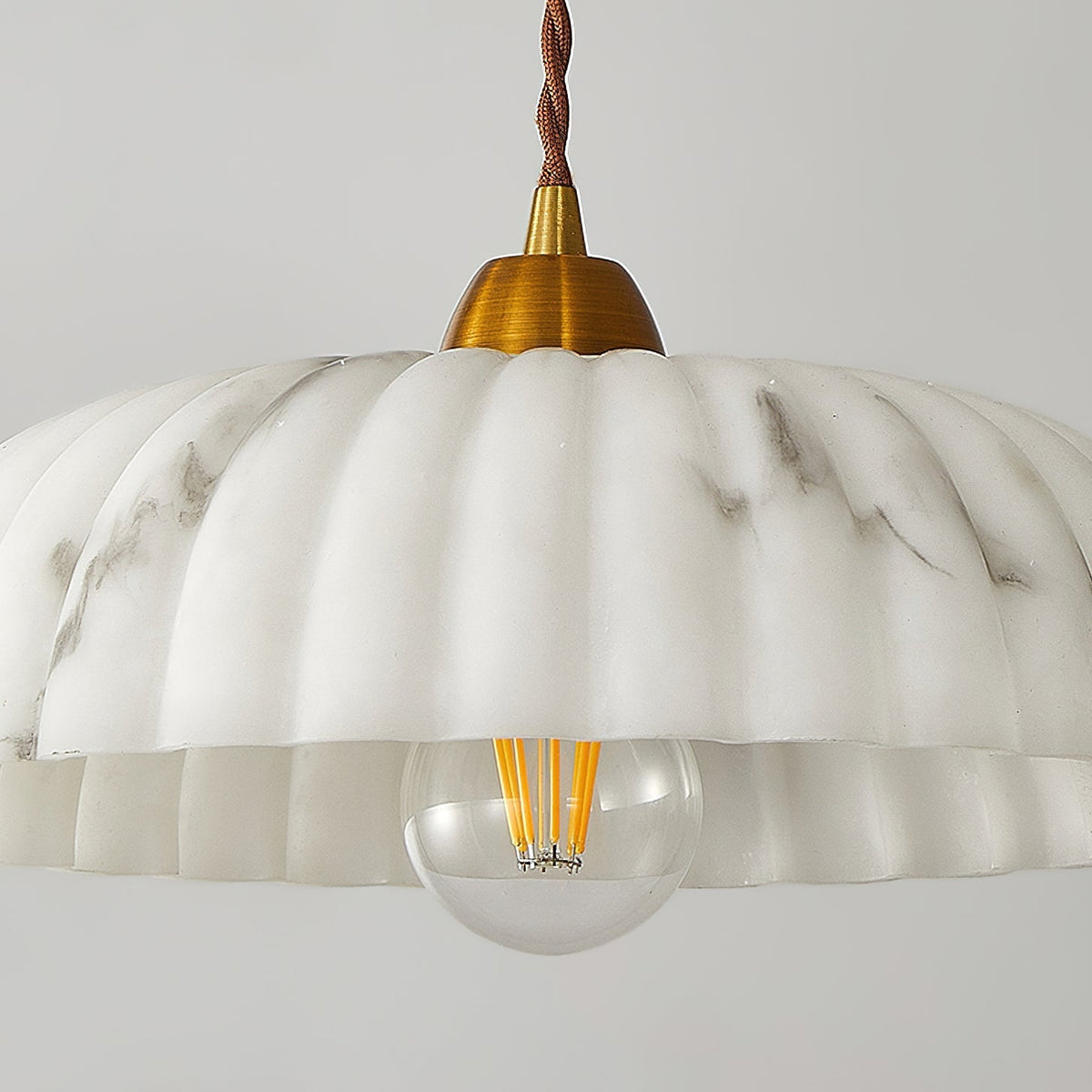 Orielle Organic Pendant Light – Sculptural White Shade, 11.8 Inch