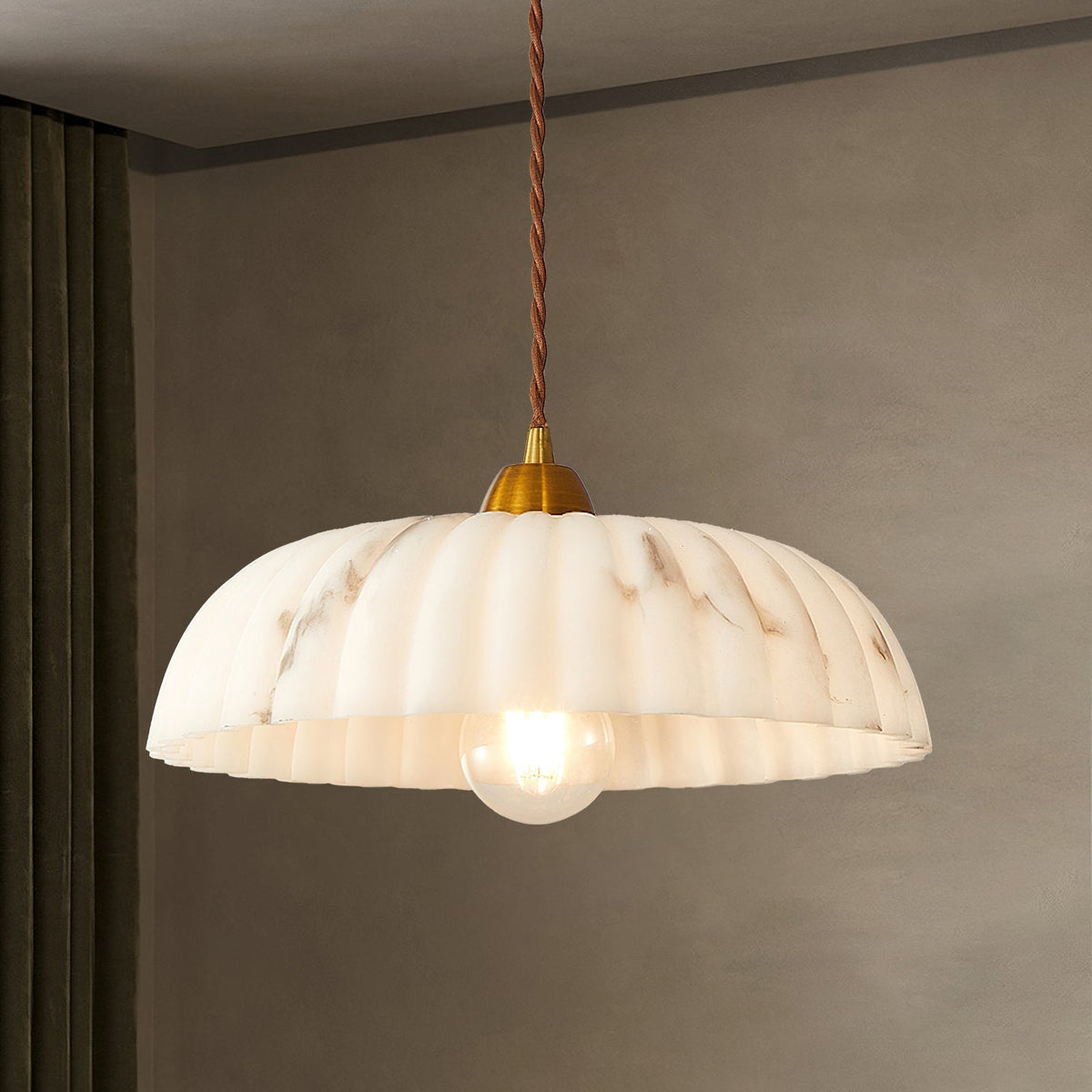 Orielle Organic Pendant Light – Sculptural White Shade, 11.8 Inch
