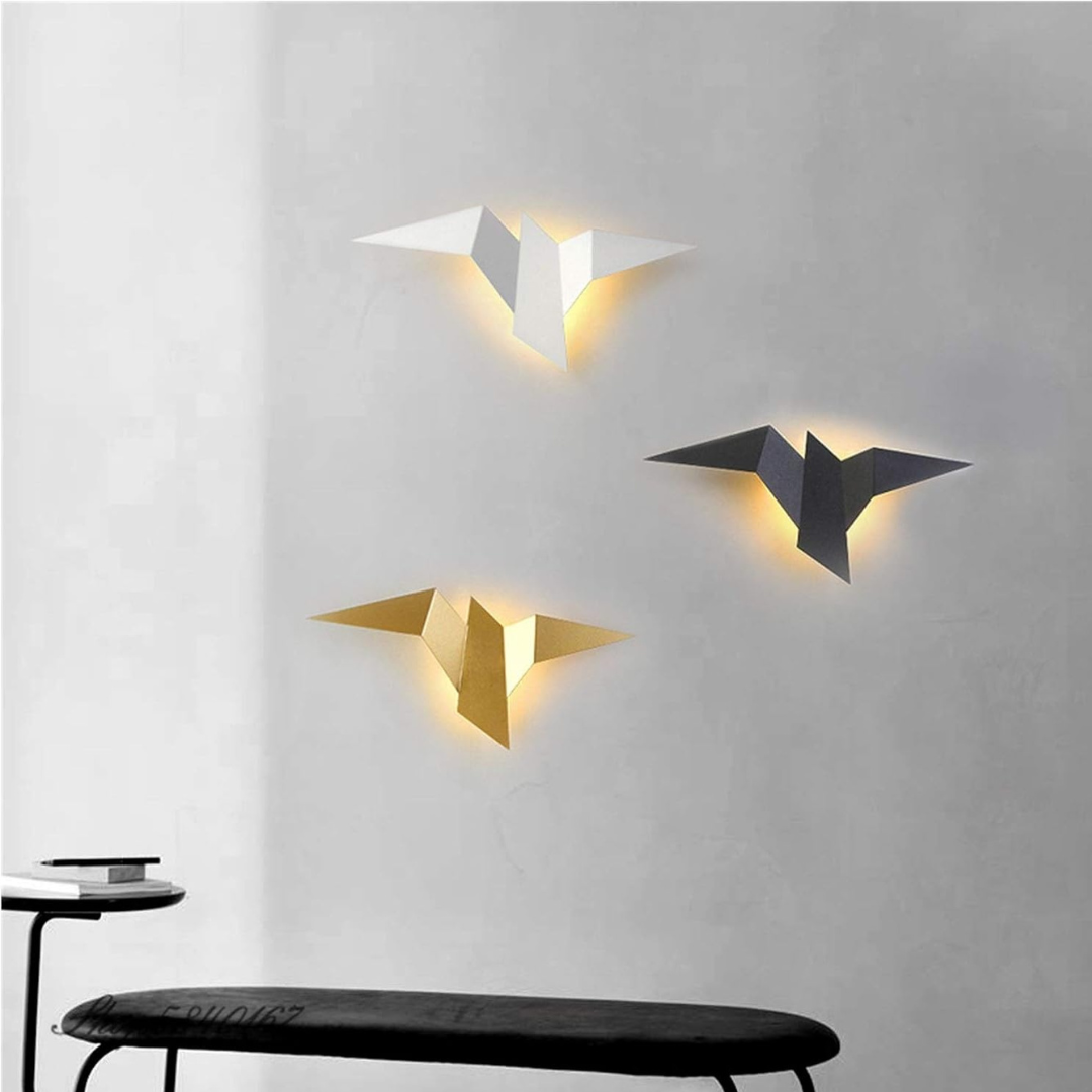 Origami Bird LED Wall Light – Metal, Warm White, Black, Gold or White