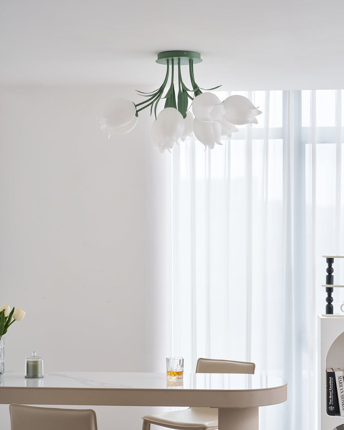 Ricko Lily Flower Ceiling Light – Multi-Head Acrylic Shades, Dimmable, Damp Rated, 3 Sizes