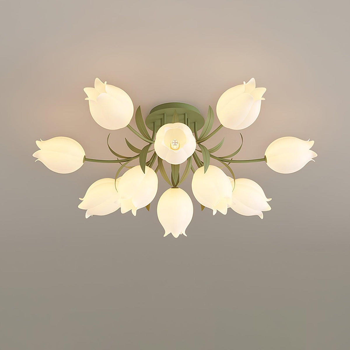 Ricko Lily Flower Ceiling Light – Multi-Head Acrylic Shades, Dimmable, Damp Rated, 3 Sizes