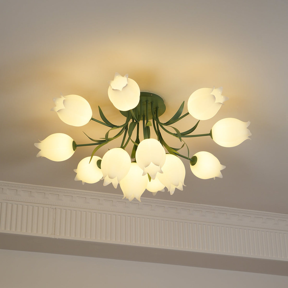 Ricko Lily Flower Ceiling Light – Multi-Head Acrylic Shades, Dimmable, Damp Rated, 3 Sizes