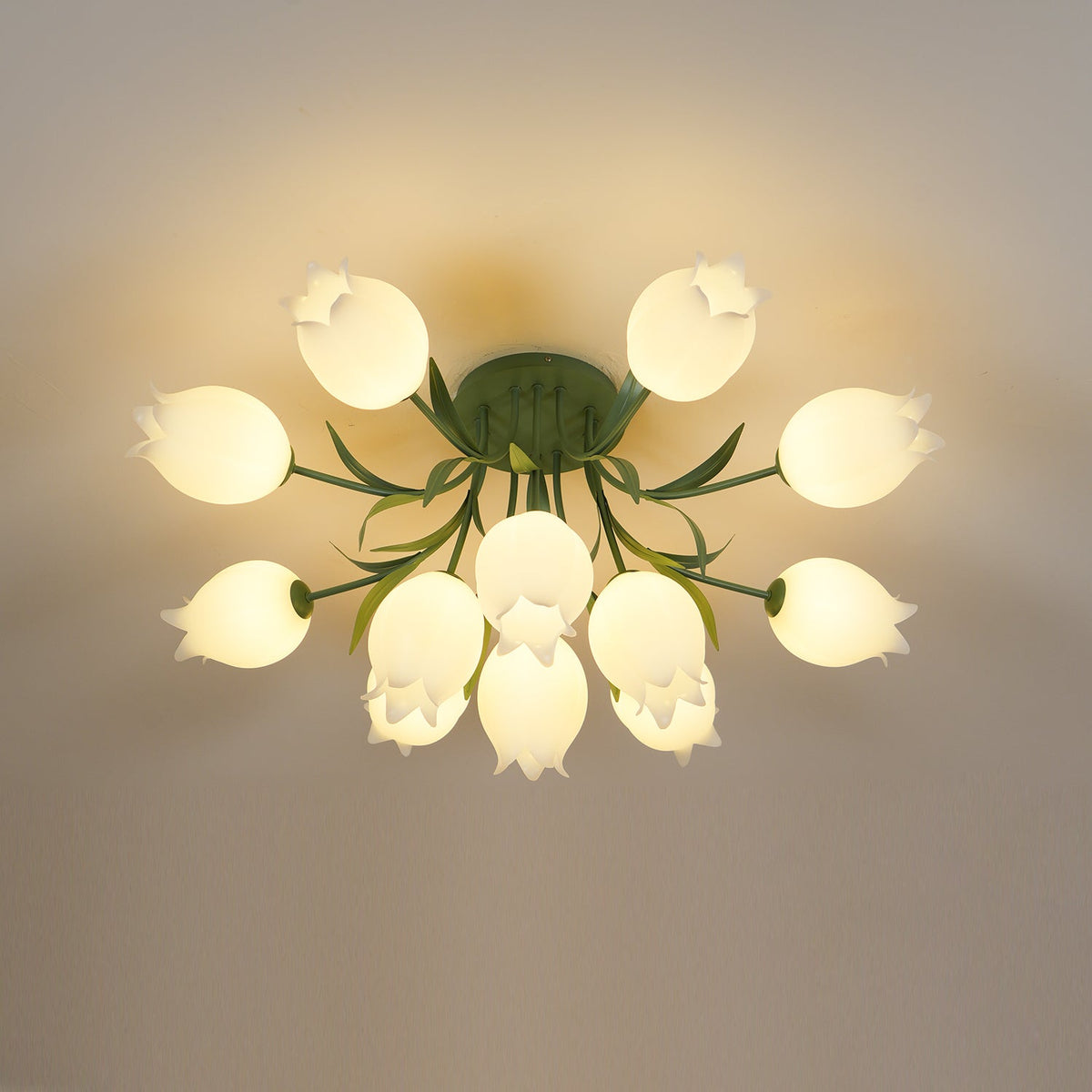 Ricko Lily Flower Ceiling Light – Multi-Head Acrylic Shades, Dimmable, Damp Rated, 3 Sizes