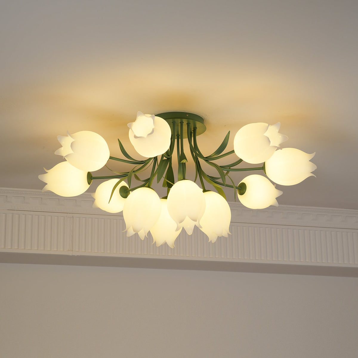 Ricko Lily Flower Ceiling Light – Multi-Head Acrylic Shades, Dimmable, Damp Rated, 3 Sizes