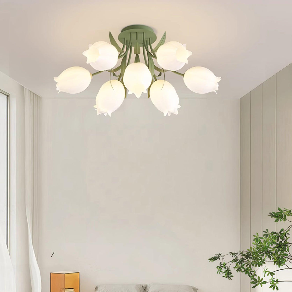 Ricko Lily Flower Ceiling Light – Multi-Head Acrylic Shades, Dimmable, Damp Rated, 3 Sizes