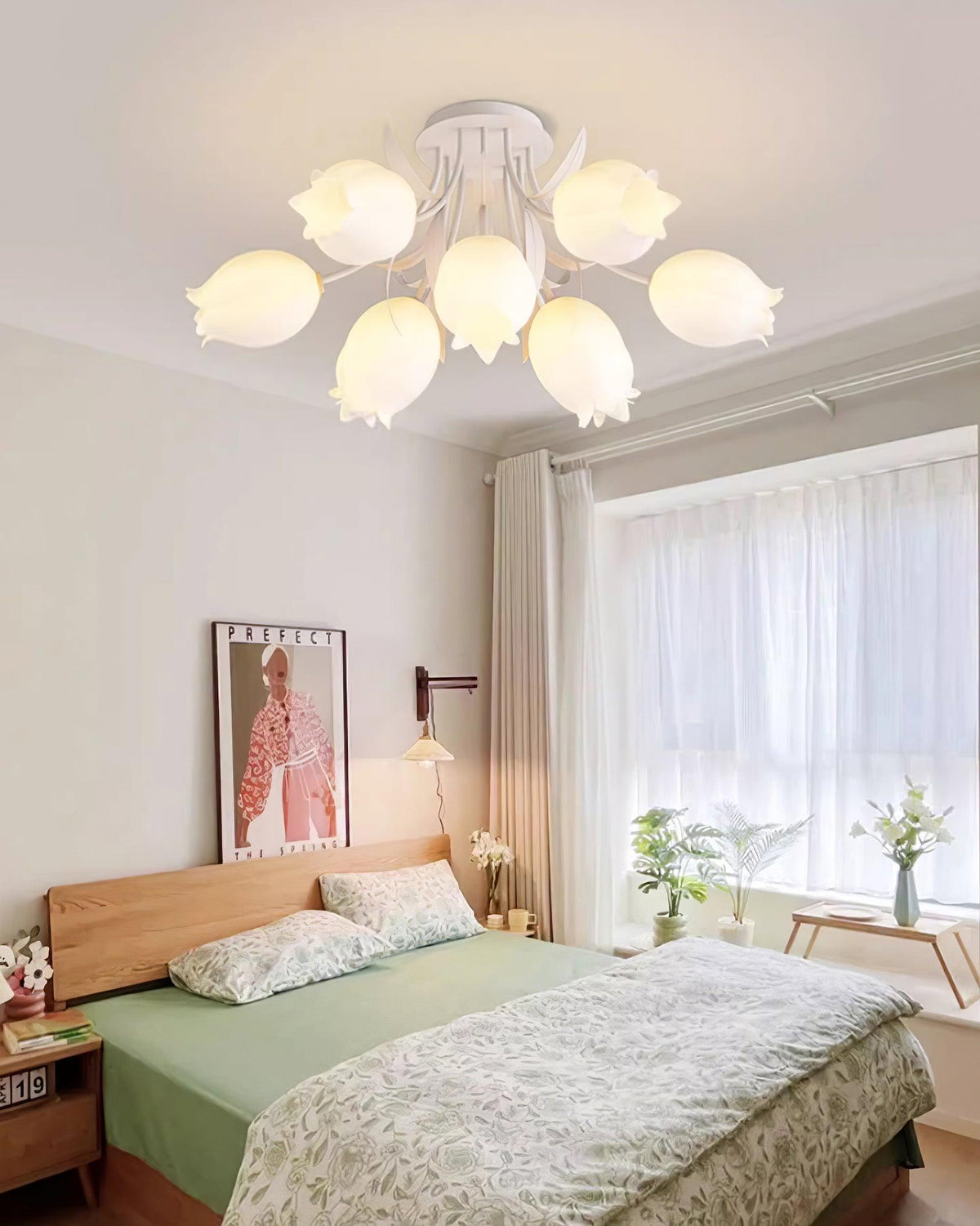 Ricko Lily Flower Ceiling Light – Multi-Head Acrylic Shades, Dimmable, Damp Rated, 3 Sizes