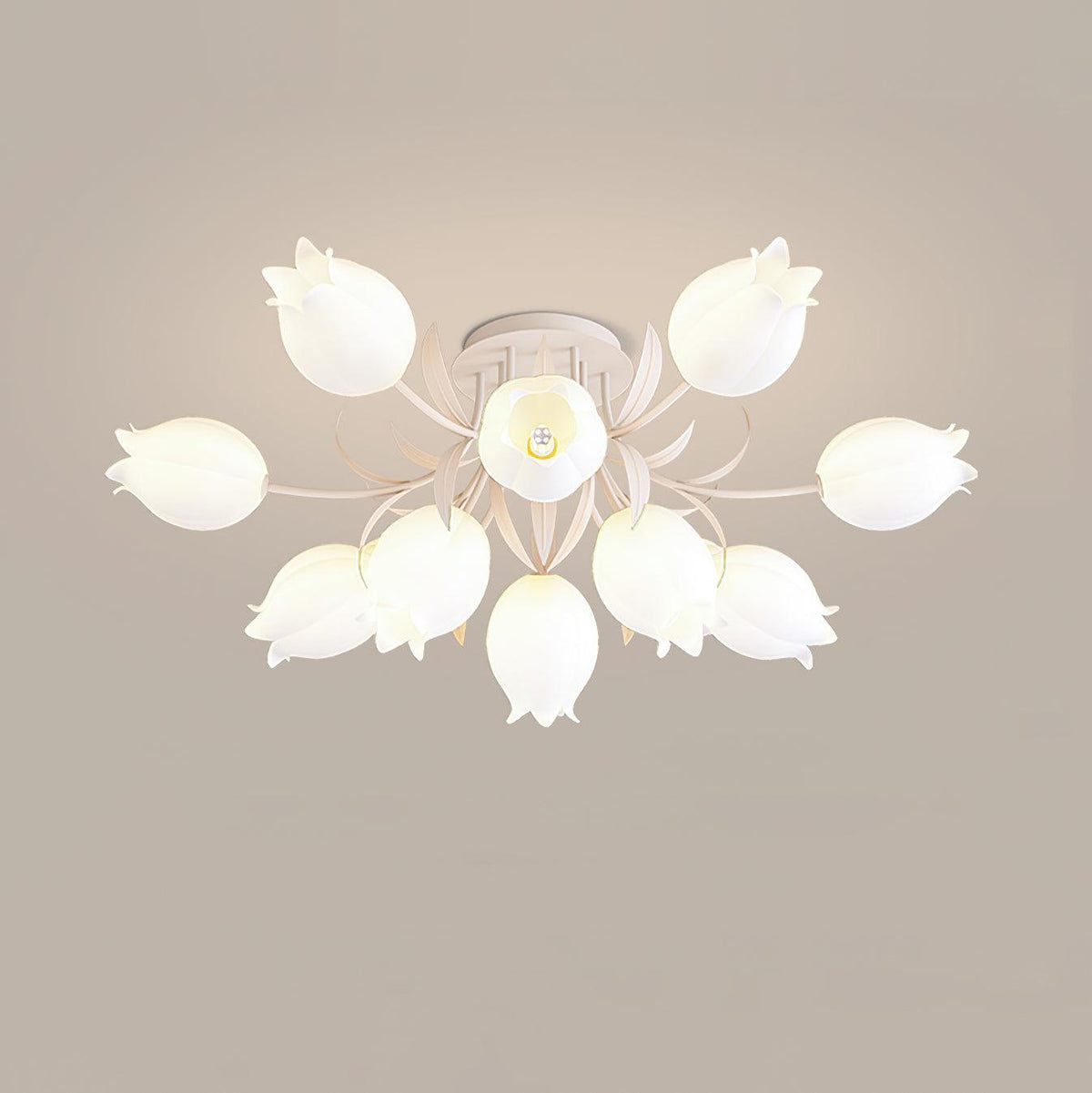 Ricko Lily Flower Ceiling Light – Multi-Head Acrylic Shades, Dimmable, Damp Rated, 3 Sizes