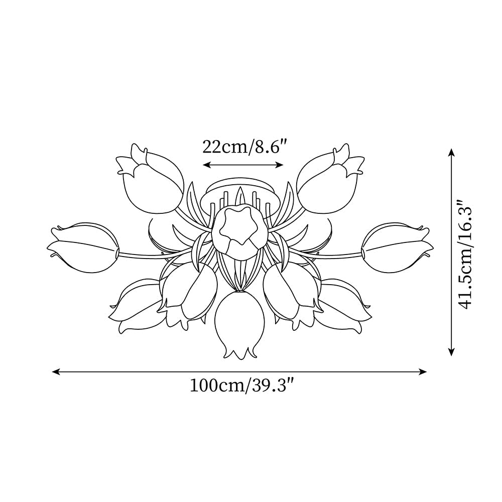 Ricko Lily Flower Ceiling Light – Multi-Head Acrylic Shades, Dimmable, Damp Rated, 3 Sizes