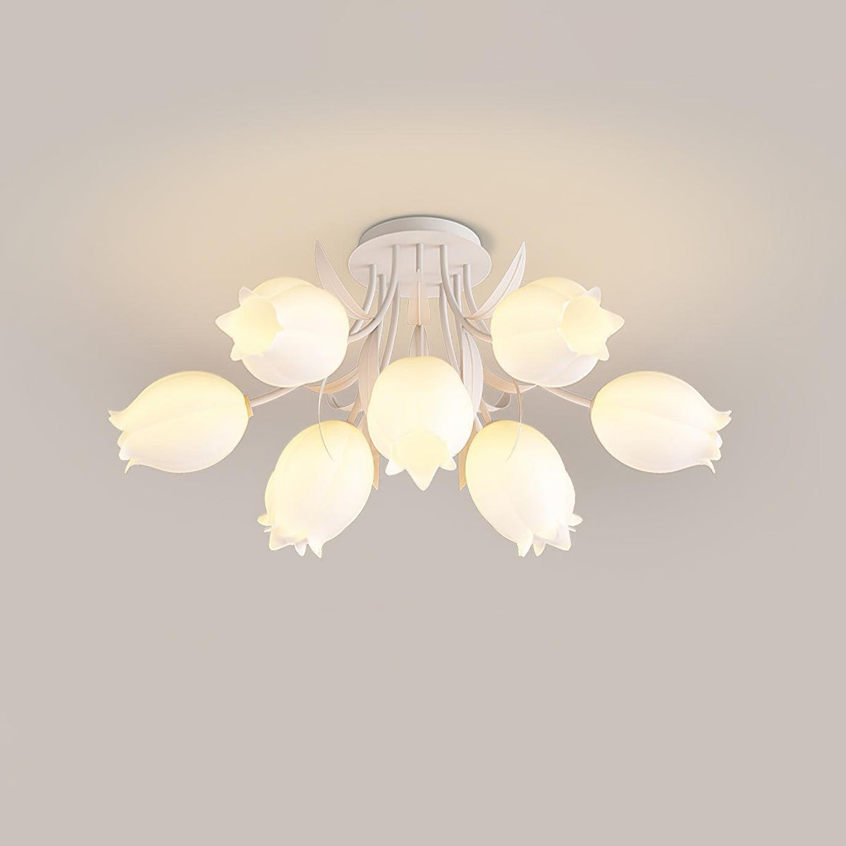 Ricko Lily Flower Ceiling Light – Multi-Head Acrylic Shades, Dimmable, Damp Rated, 3 Sizes