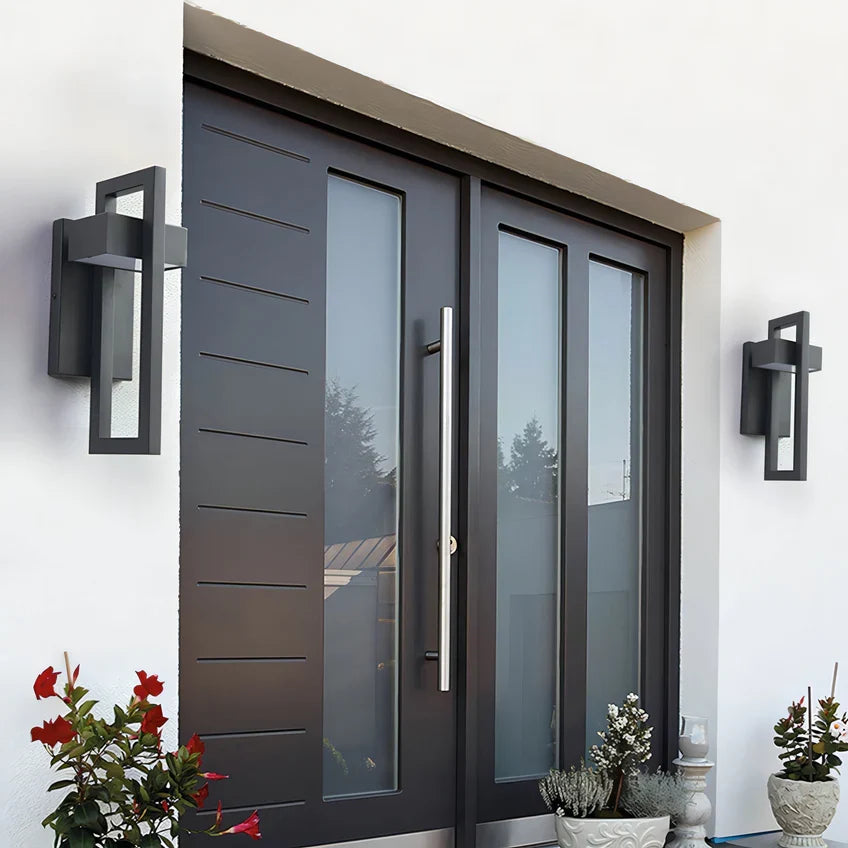 Modern Black Outdoor Wall Sconce – IP65 Waterproof Stainless Steel, Warm or Cool White, 2 Sizes