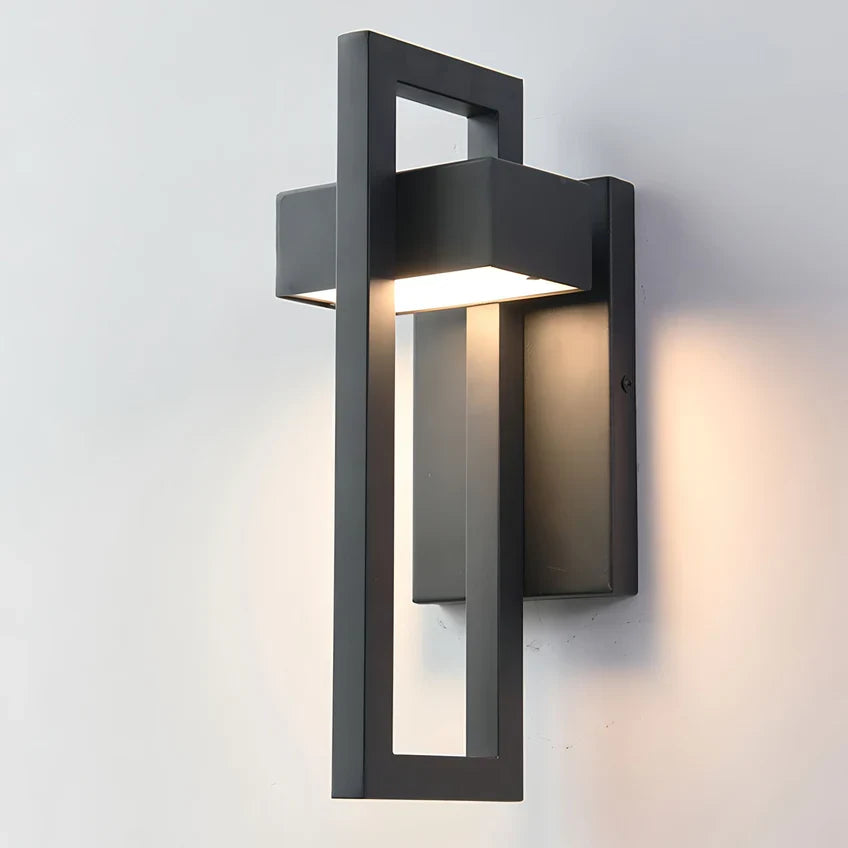 Modern Black Outdoor Wall Sconce – IP65 Waterproof Stainless Steel, Warm or Cool White, 2 Sizes