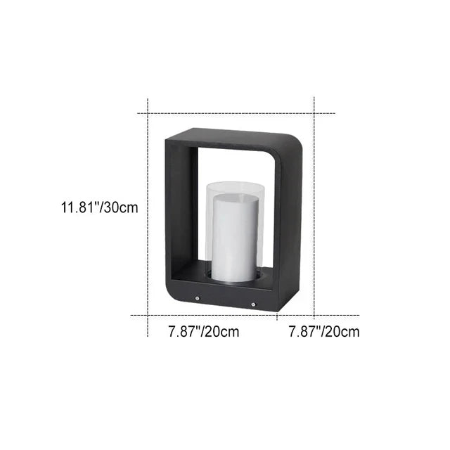 Outdoor LED Path Lantern – Solar or Hardwired, Matte Black Aluminum, 3 Sizes