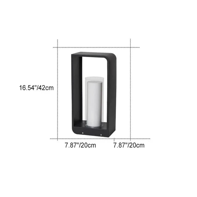 Outdoor LED Path Lantern – Solar or Hardwired, Matte Black Aluminum, 3 Sizes