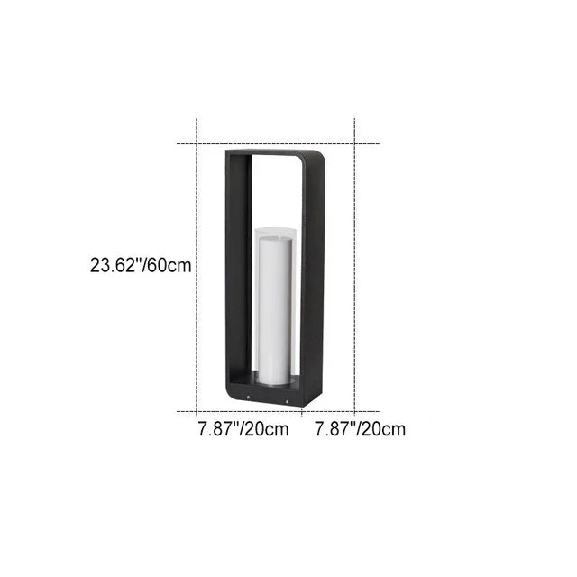 Outdoor LED Path Lantern – Solar or Hardwired, Matte Black Aluminum, 3 Sizes