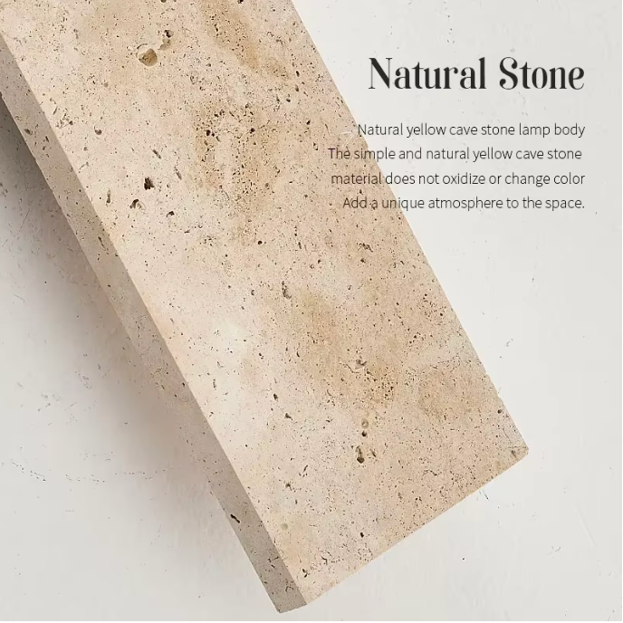 Natural Stone Outdoor LED Wall Sconce – 18W Dimmable, IP65 Waterproof, 2 Sizes