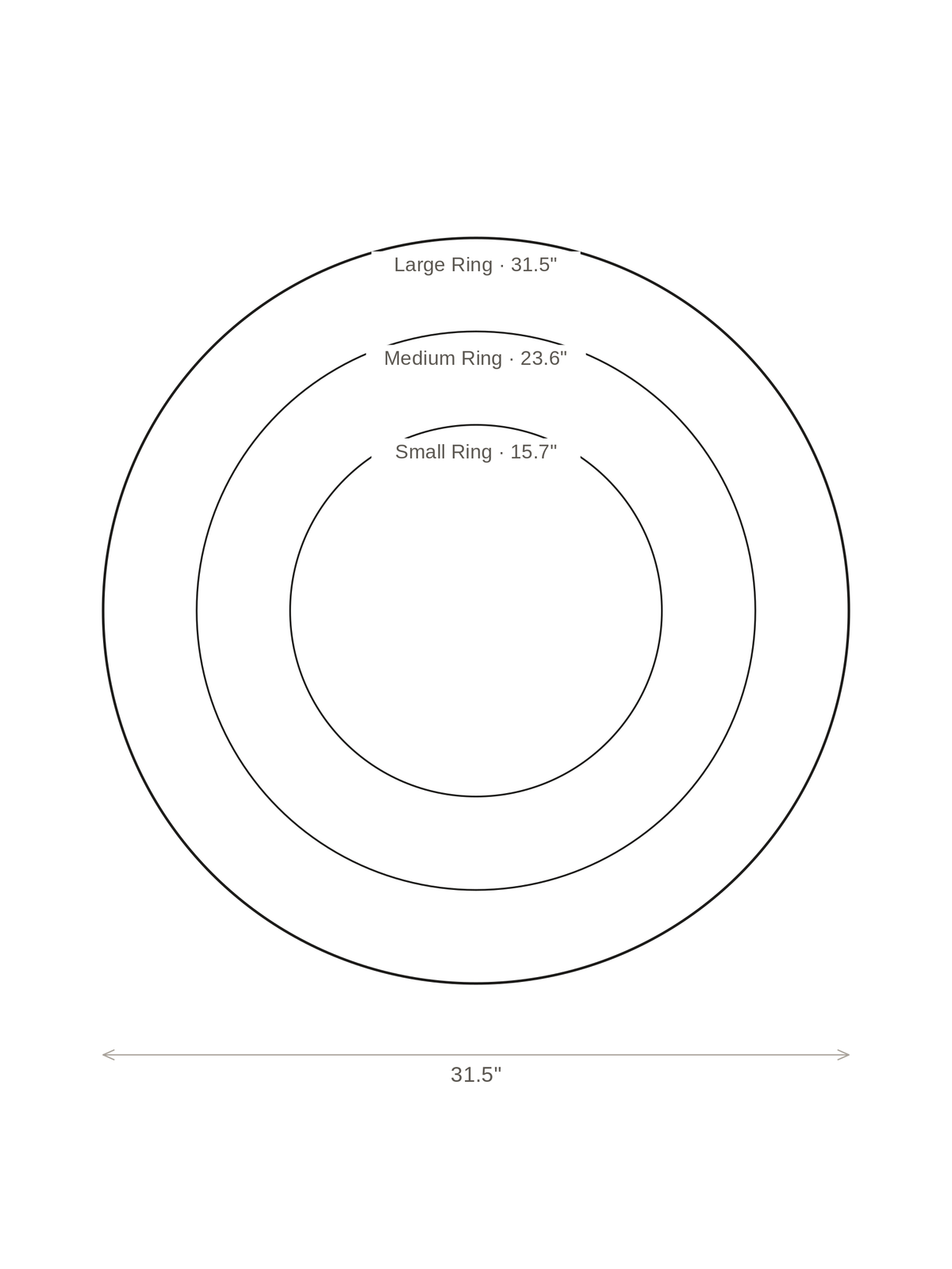 Orbita LED Ring Chandelier – 1, 2 or 3 Rings, Dimmable with Remote, 5 Finishes