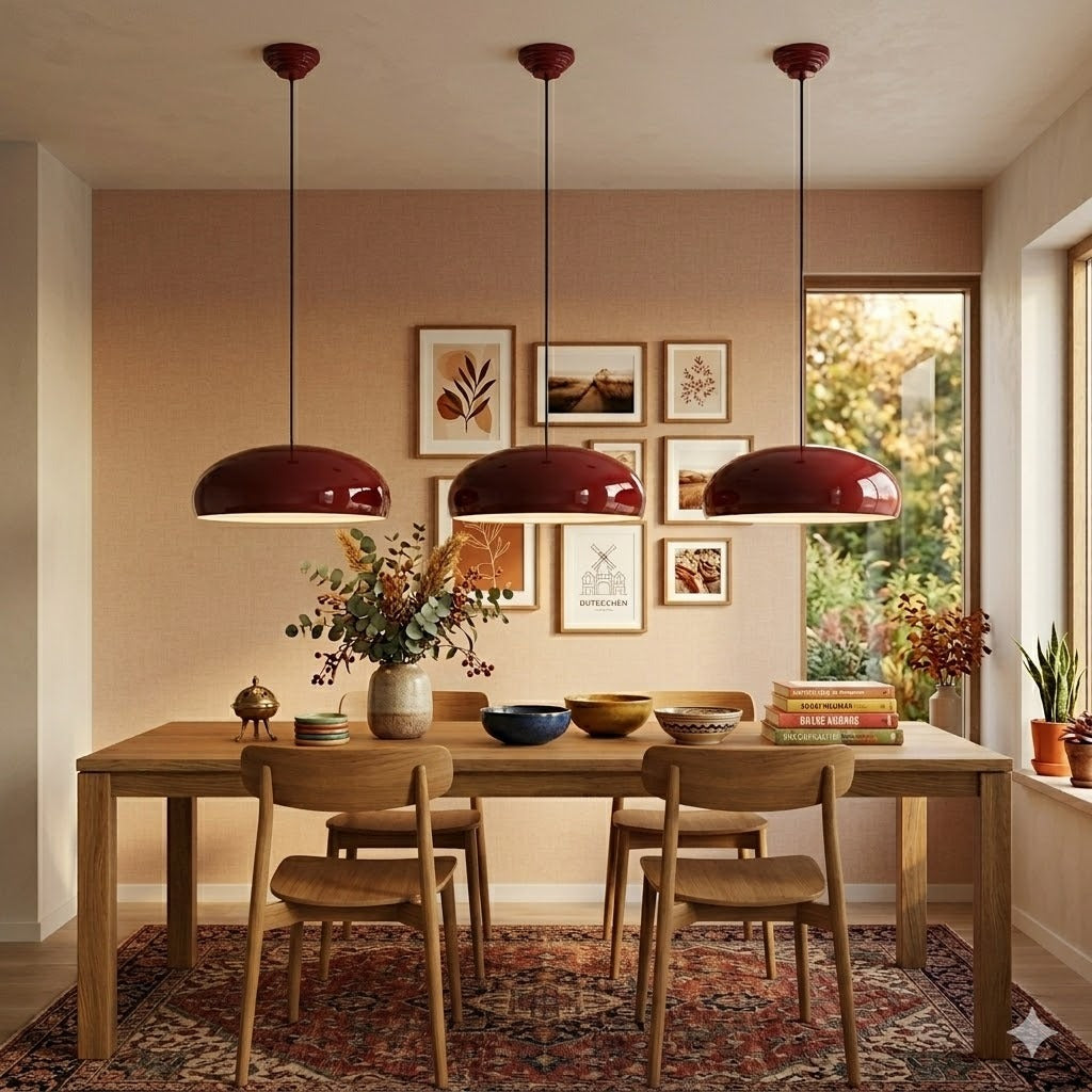 ArcDeco Dome Pendant Light – Dimmable 12W LED, 3 Color Temperatures, 4 Colors, 3 Sizes
