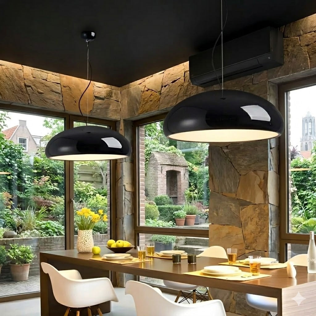 ArcDeco Dome Pendant Light – Dimmable 12W LED, 3 Color Temperatures, 4 Colors, 3 Sizes