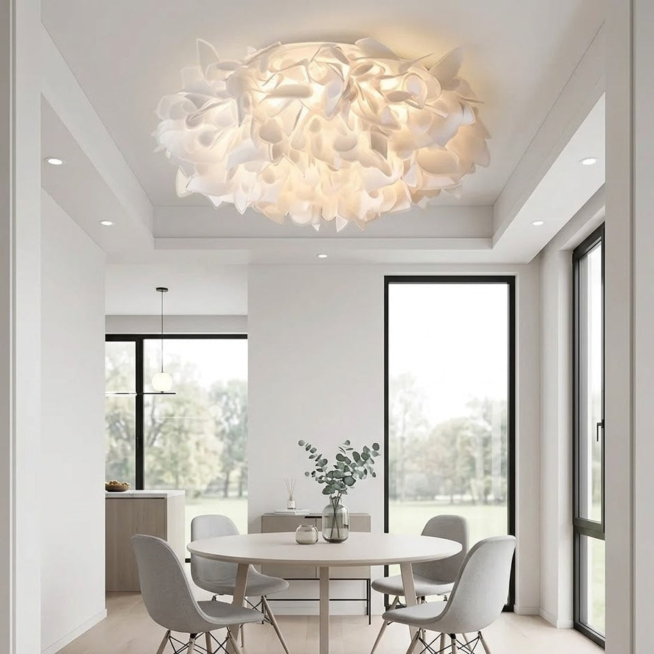 BloomFlush Flower Flush Mount LED Ceiling Light – Dimmable, Remote Control, White, 2 Sizes